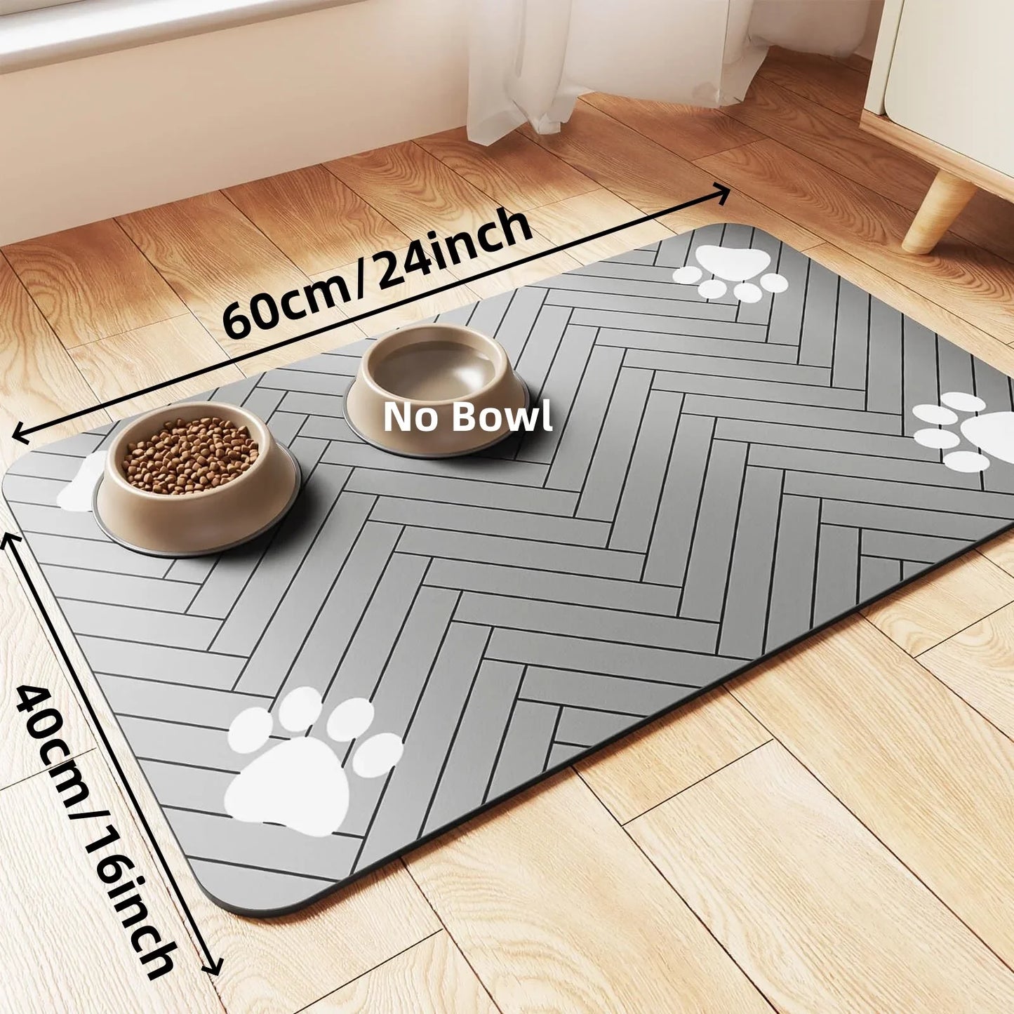 Tapete Absorbente para Comida de Mascotas Impermeable y Antideslizante