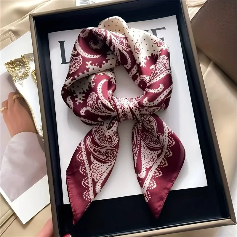Pañuelo Elegante Tipo Seda Cuadrado para Mujer - Estilo Chic