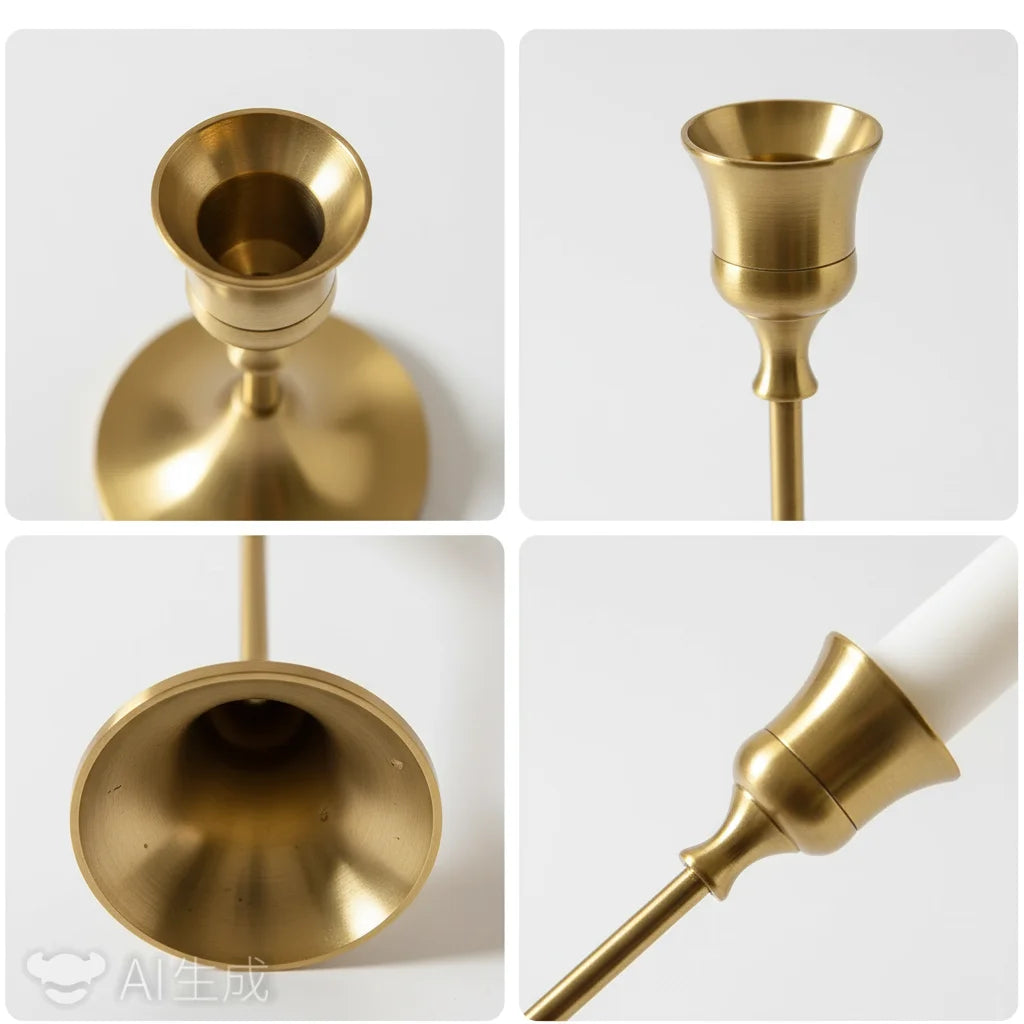 Set de Portavelas Dorados Estilo Nórdico
