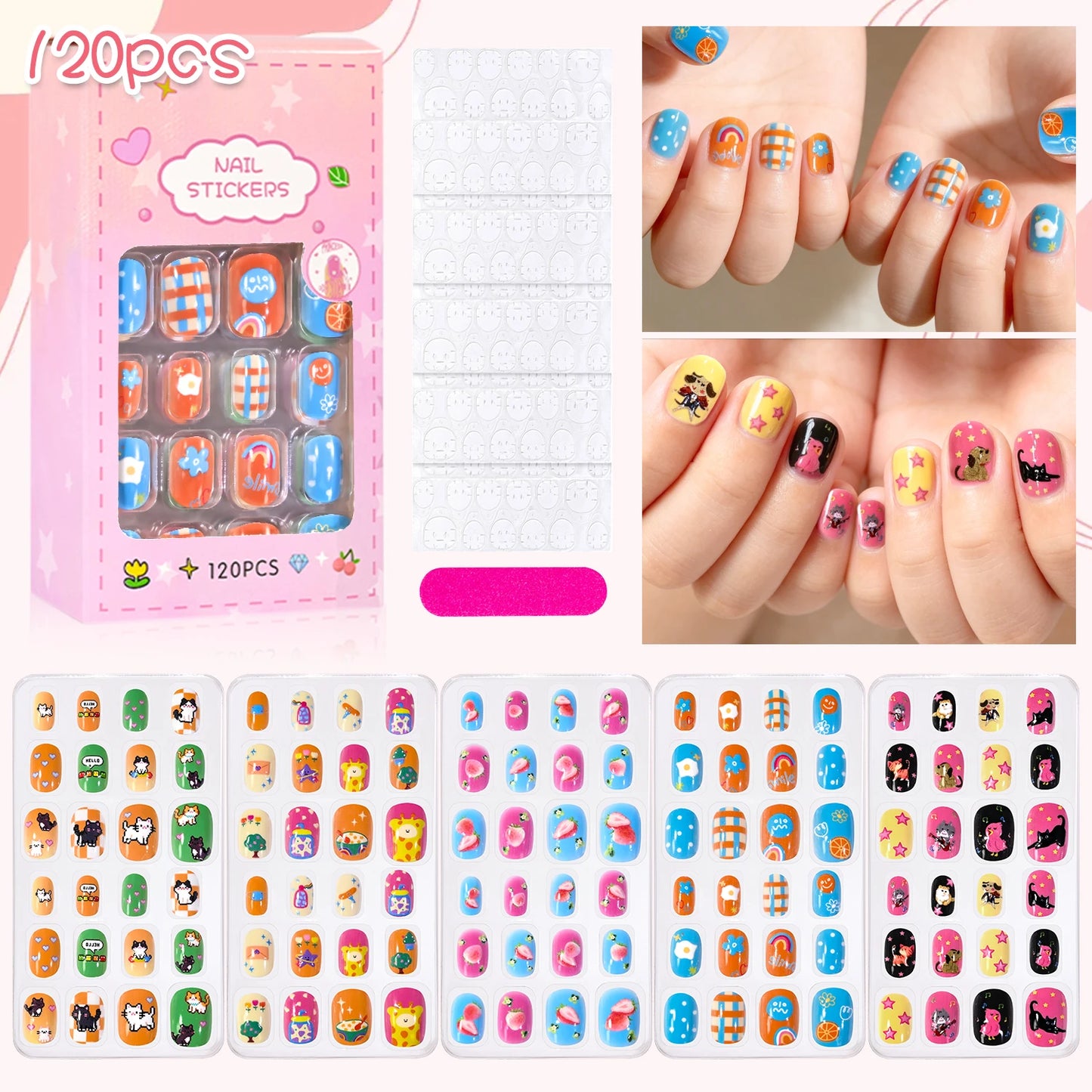 Set de Uñas Postizas Kawaii para Niñas