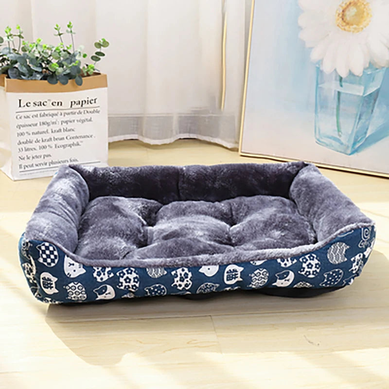 Cama Rectangular Acolchada para Perros y Gatos – Cama Suave para Mascotas
