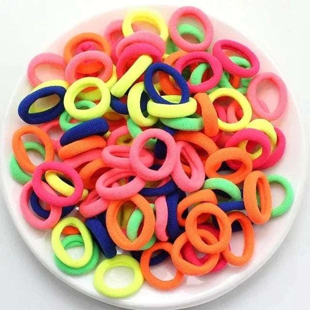 200 Piezas de Ligas de Cabello de Nylon - Coletas Elásticas Coloridas