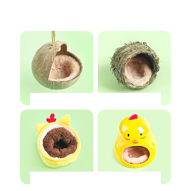 Casa Colgante de Coco para Hámster y Mascotas Pequeñas