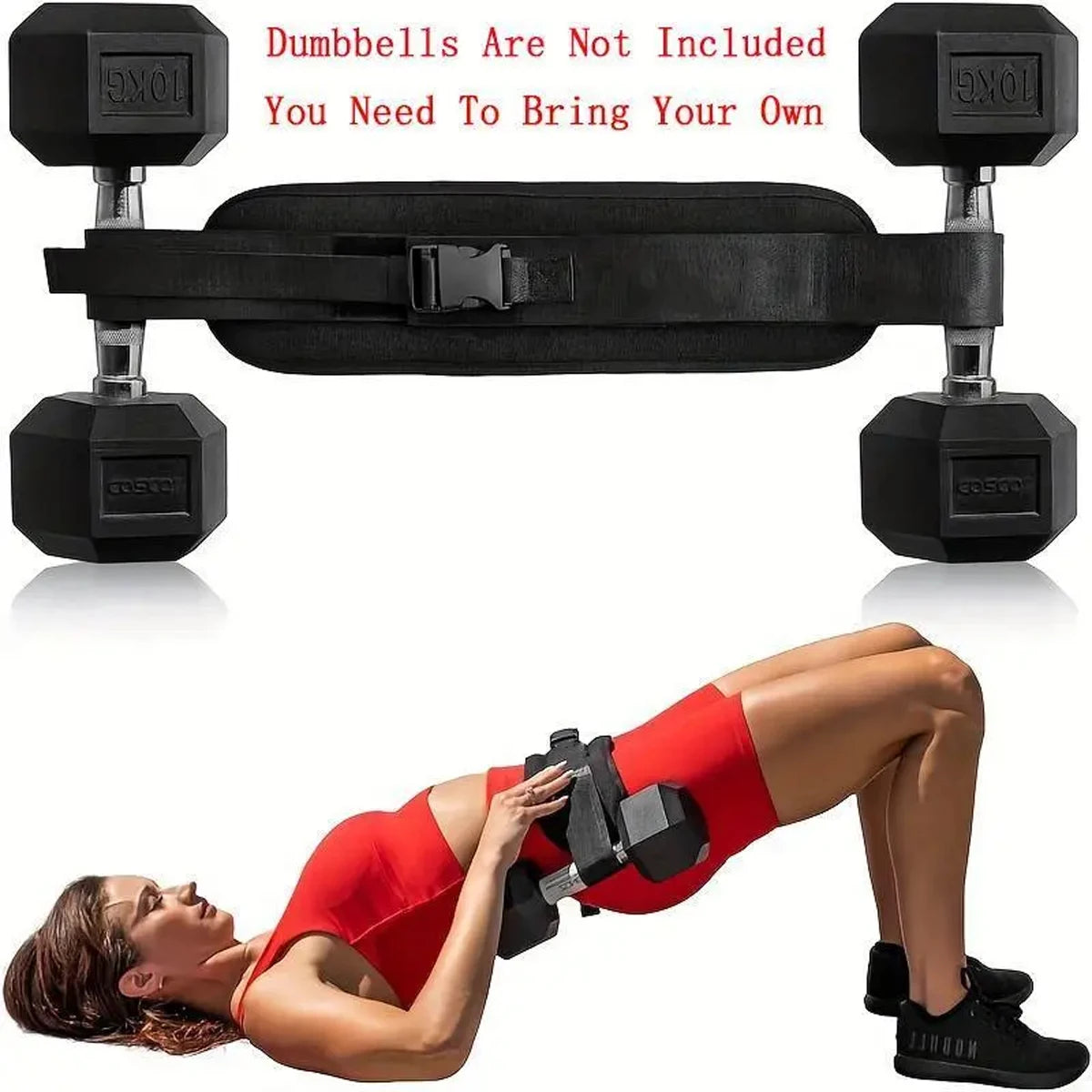 Cinturón de Pesas Ajustable para Glúteos - Soporte para Mancuernas y Hip Thrust