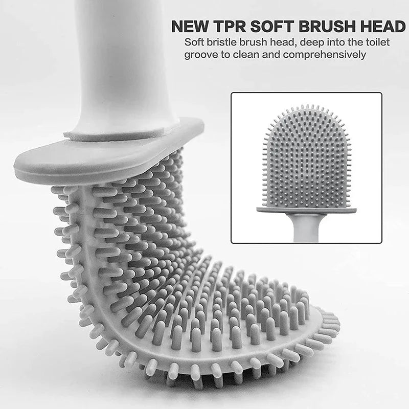 Cepillo de Baño de Silicona Flexible con Soporte