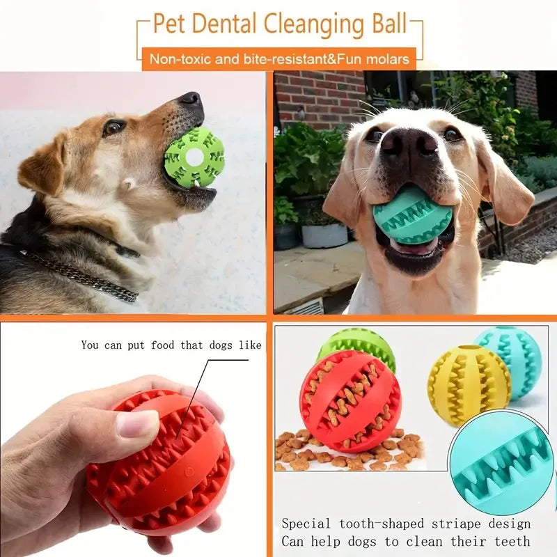 Pelota Interactiva para Mascotas de Goma Limpieza Dental