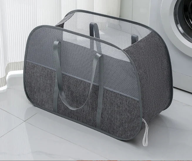Cesta de Ropa Plegable de Malla (Canasta de Lavandería Pop-Up) – Alta Capacidad
