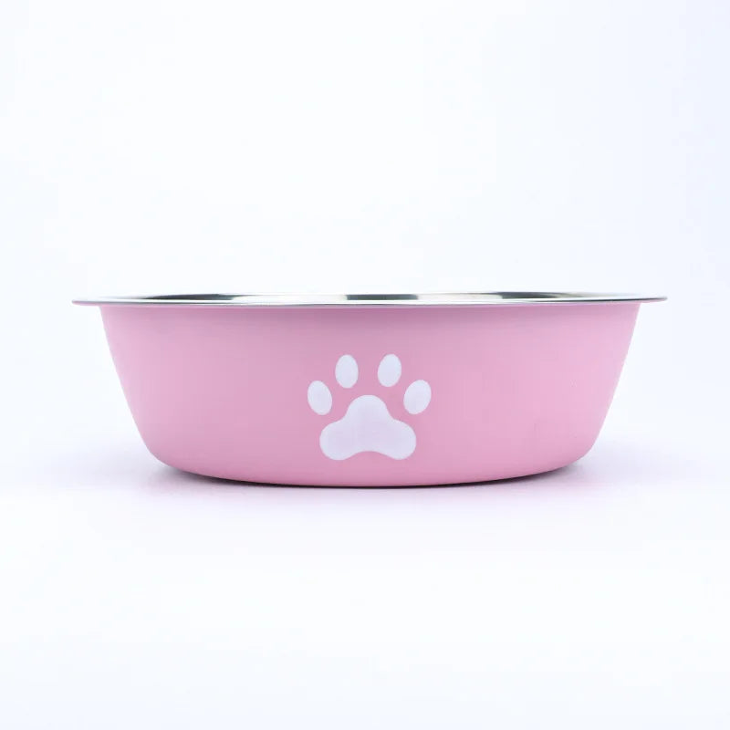 Plato para Perros y Gatos de Acero Inoxidable Antideslizante - Diseño de Huella