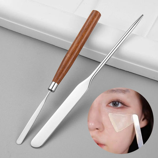 Espátula de Maquillaje de Acero Inoxidable Profesional – Aplicador de Base Facial Tipo Paleta, Acabado Uniforme y Natural