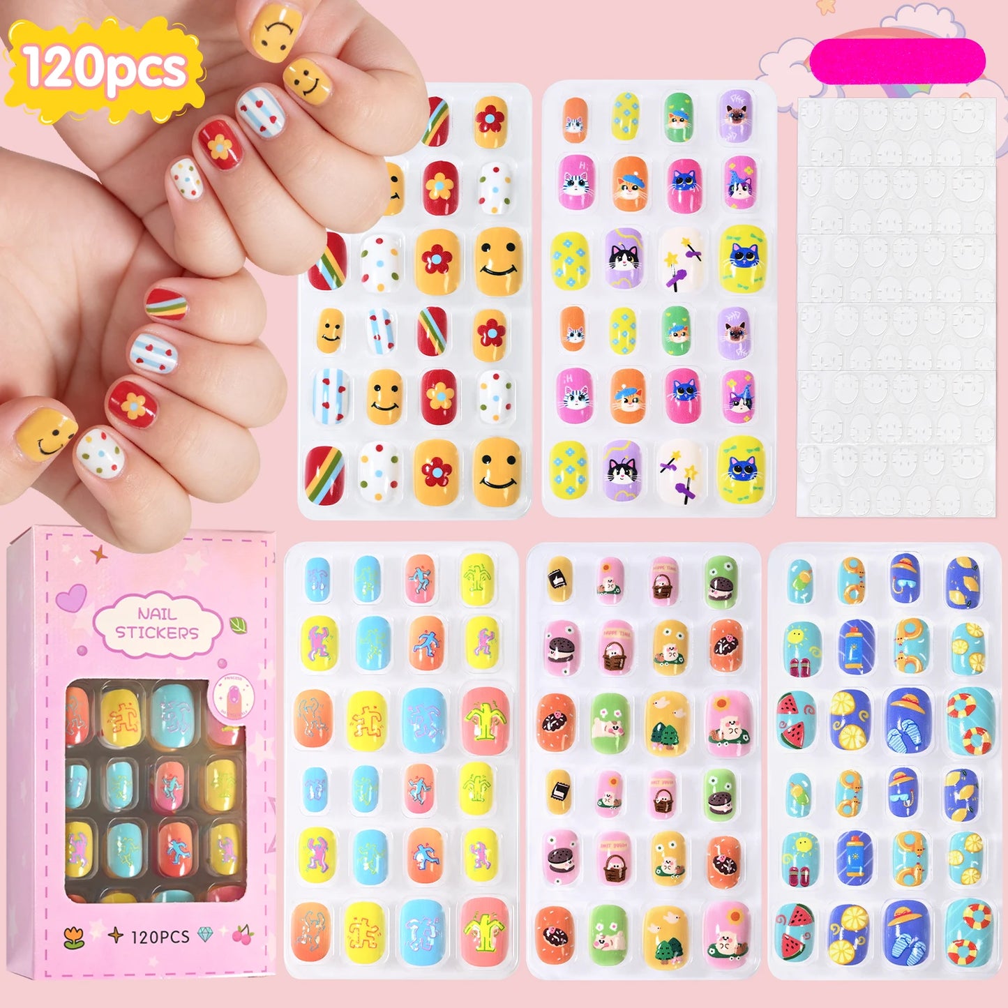 Set de Uñas Postizas Kawaii para Niñas