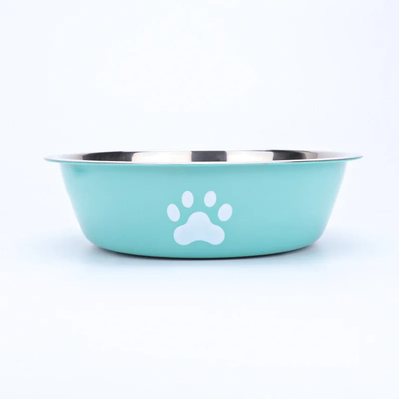 Plato para Perros y Gatos de Acero Inoxidable Antideslizante - Diseño de Huella