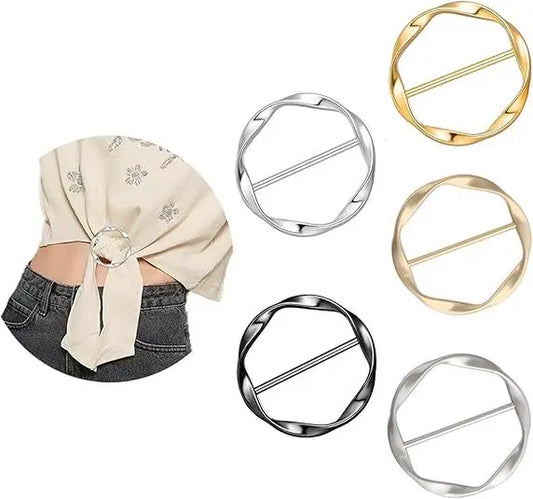 Set de 5 Hebillas Ajustables de Metal - Broches Multiusos para Camisas