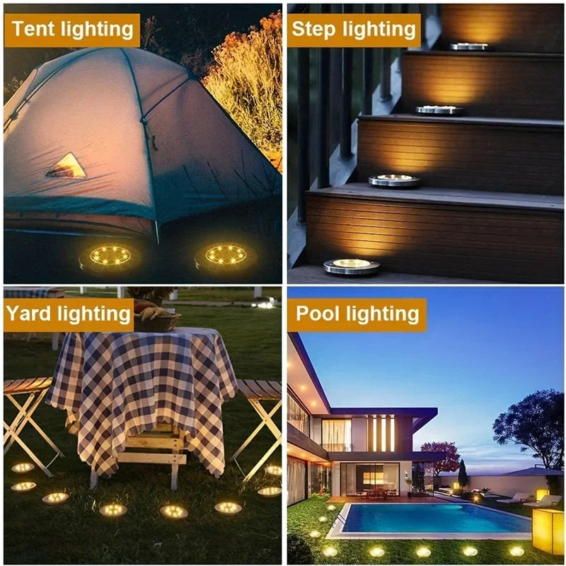 Luz Solar LED para Jardín – Lámpara de Suelo Impermeable para Camino y Patio