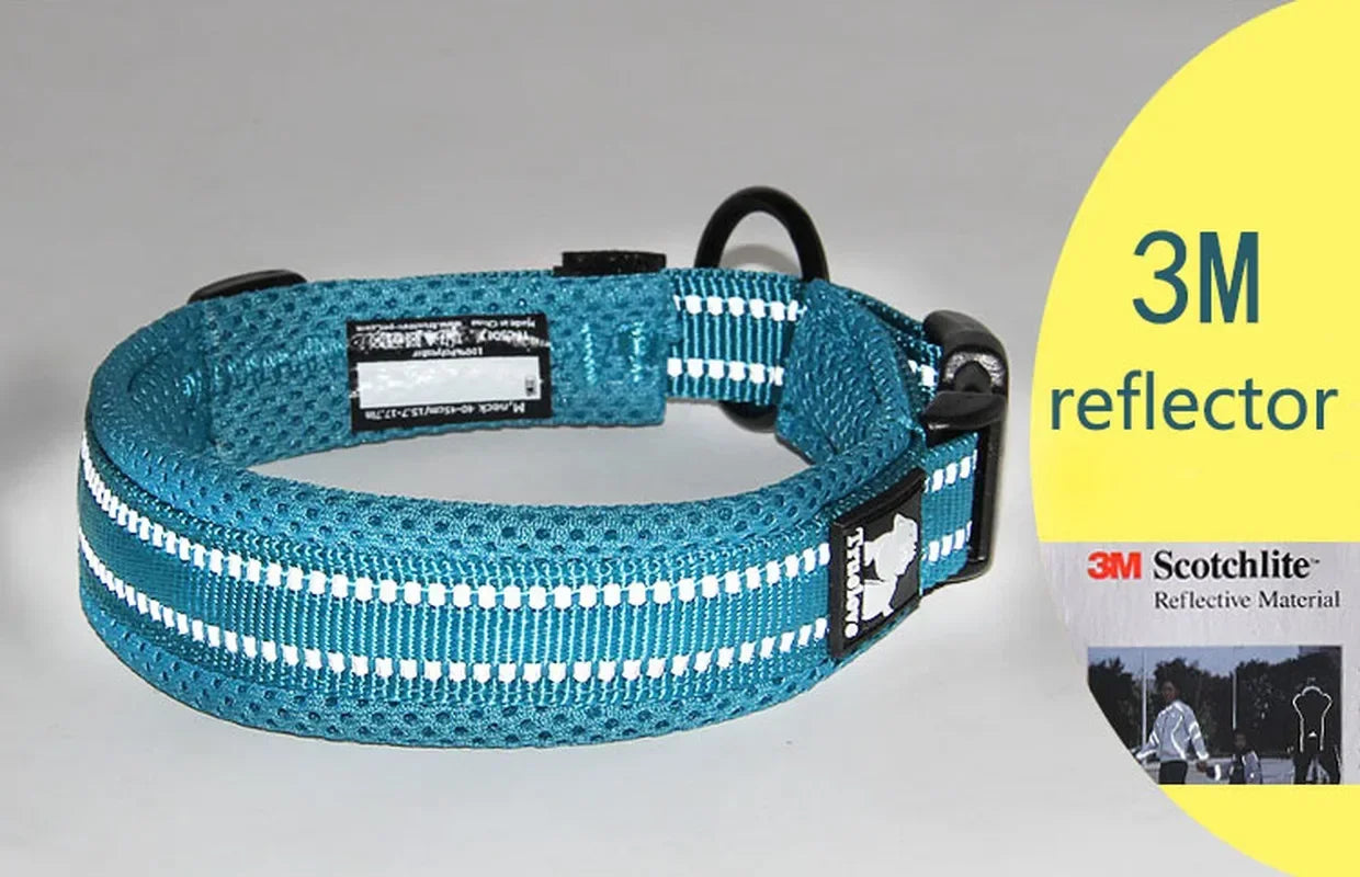 Collar para Perro Ajustable Acolchado con Diseño Reflectante