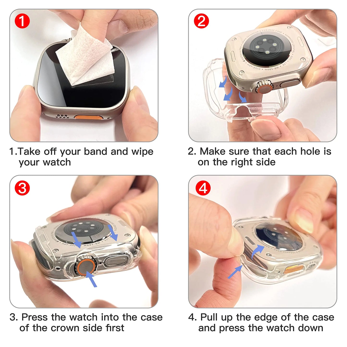 Funda Transparente con Protector para Apple Watch