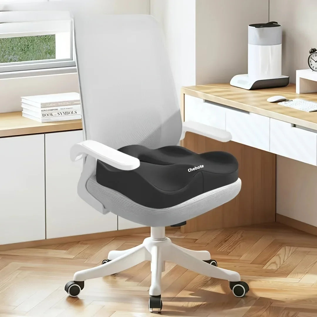 Cojín Ergonómico de Espuma Viscoelástica para Silla de Oficina – Asiento Ortopédico Antideslizante