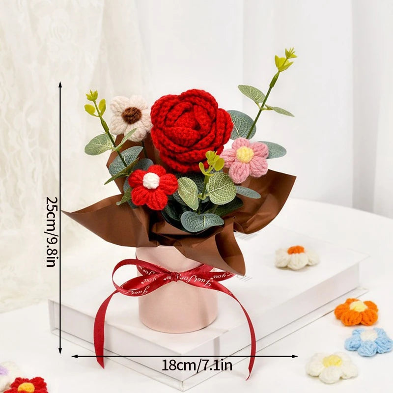 Ramo de Flores Tejidas a Crochet