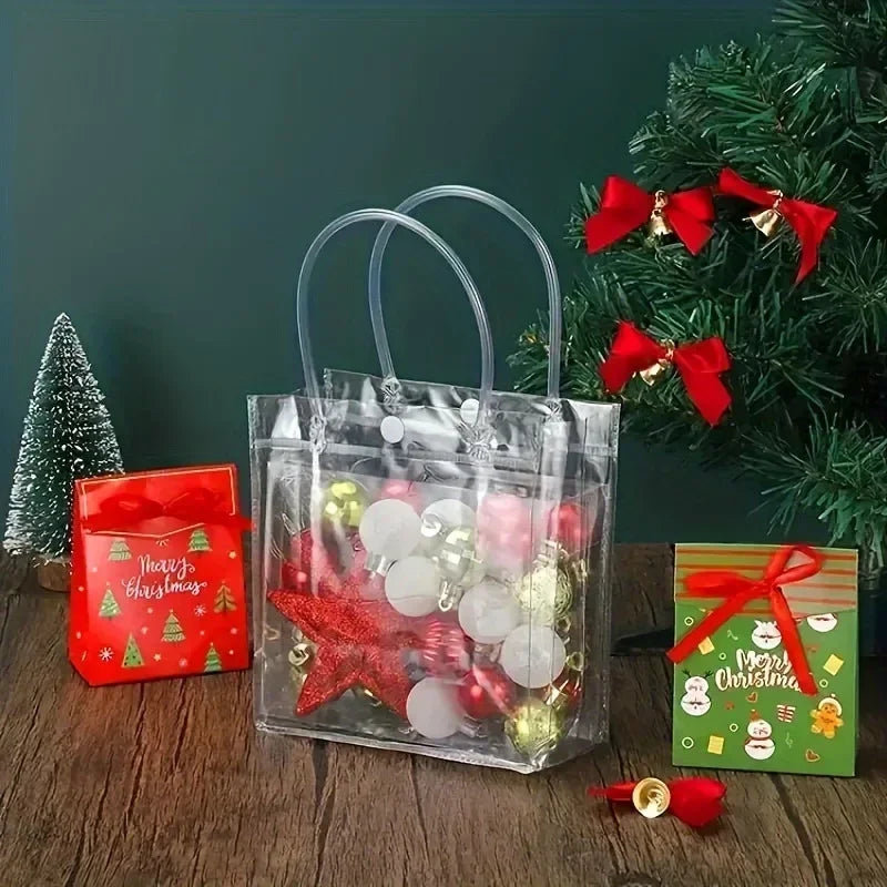 Bolsa de Regalo Transparente con Asa Reutilizable – PVC para Fiesta y Recuerdos