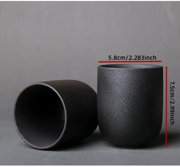 Tazas de Té Kung Fu de Cerámica 120ml - Estilo Japonés Wabi-Sabi