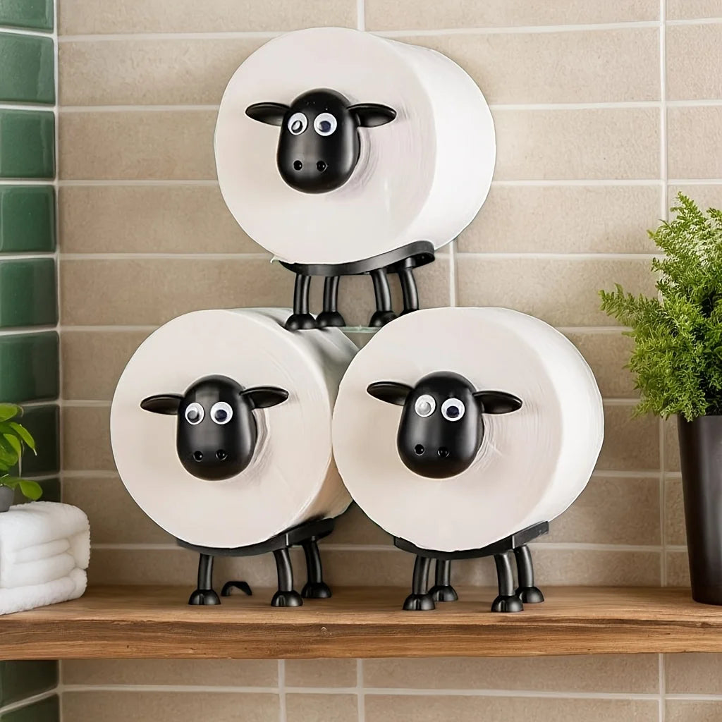 Porta Papel Higiénico Forma de Oveja 3D - Decoración de Baño Creativa