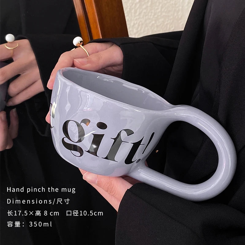 Mug de Café Hand-Pinched de Gran Capacidad - Estética High-Value