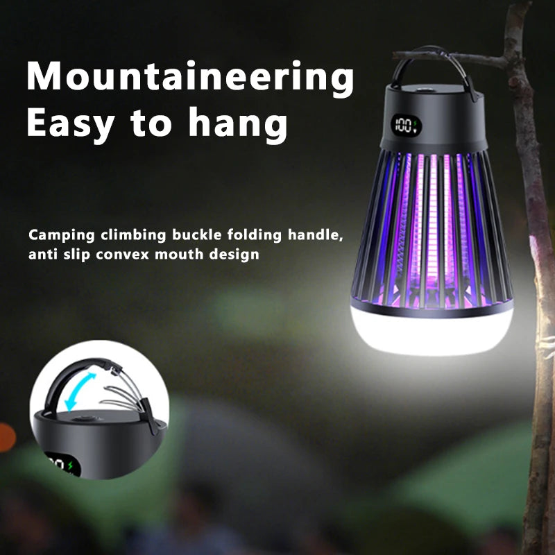 Lámpara Antimosquitos Recargable USB con Luz UV (Portátil 2 en 1)