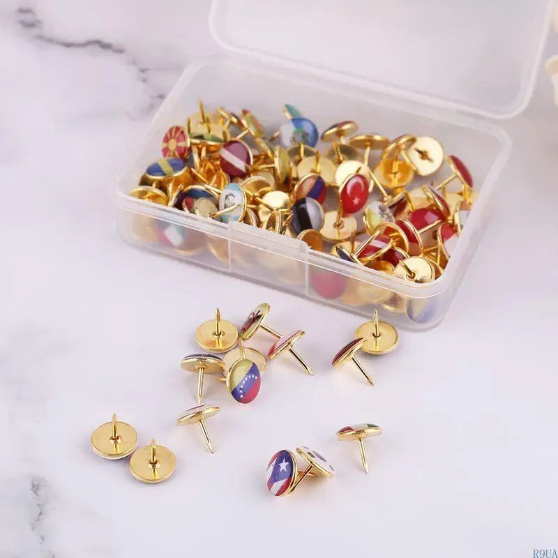 Tachuelas Decorativas de Banderas – Set de 100 Piezas