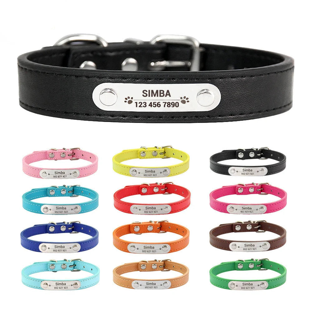 Collar Personalizado para Perro con Placa Grabada