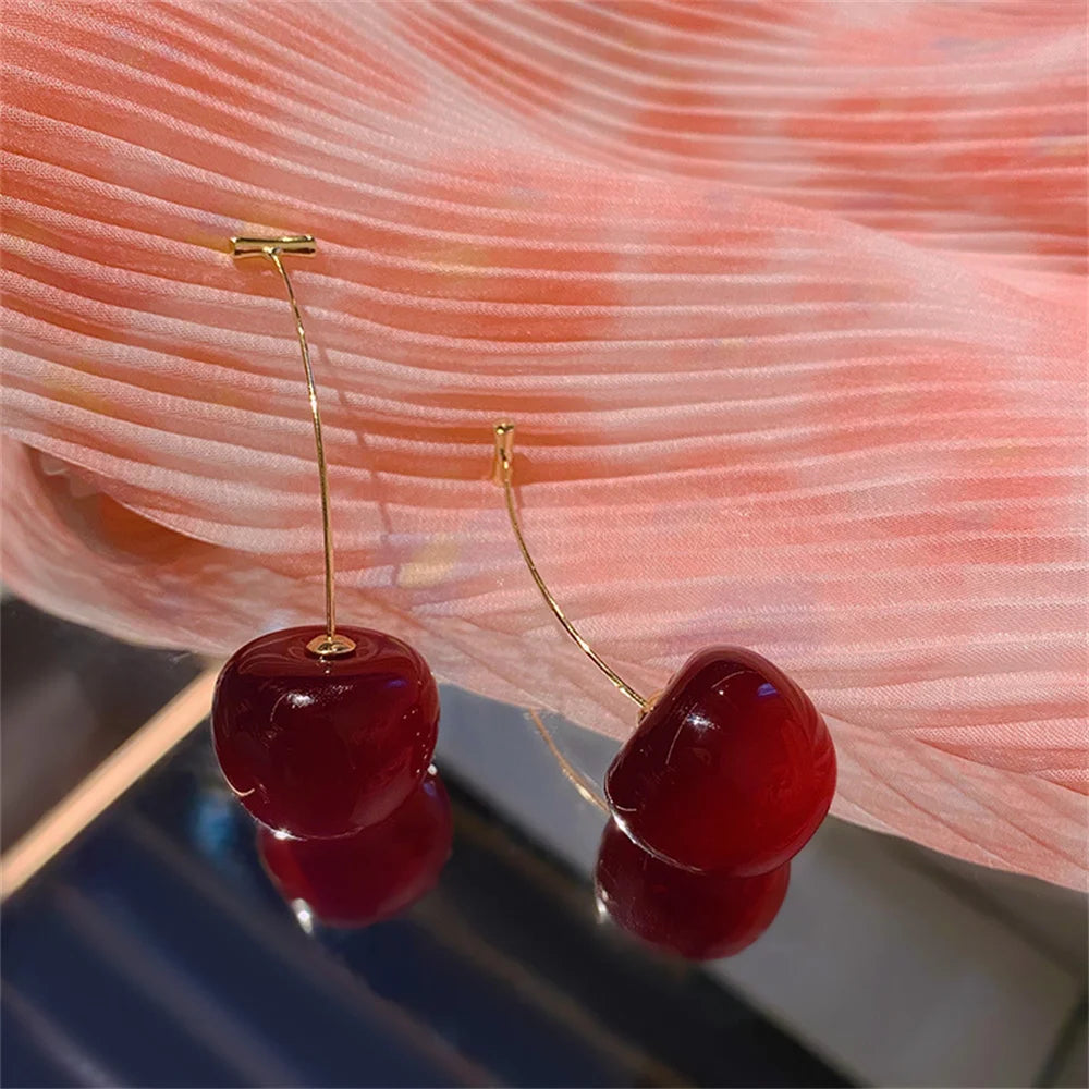Aretes Cereza Acrílicos – Diseño Cute y Fashion, Accesorio Dulce y Original