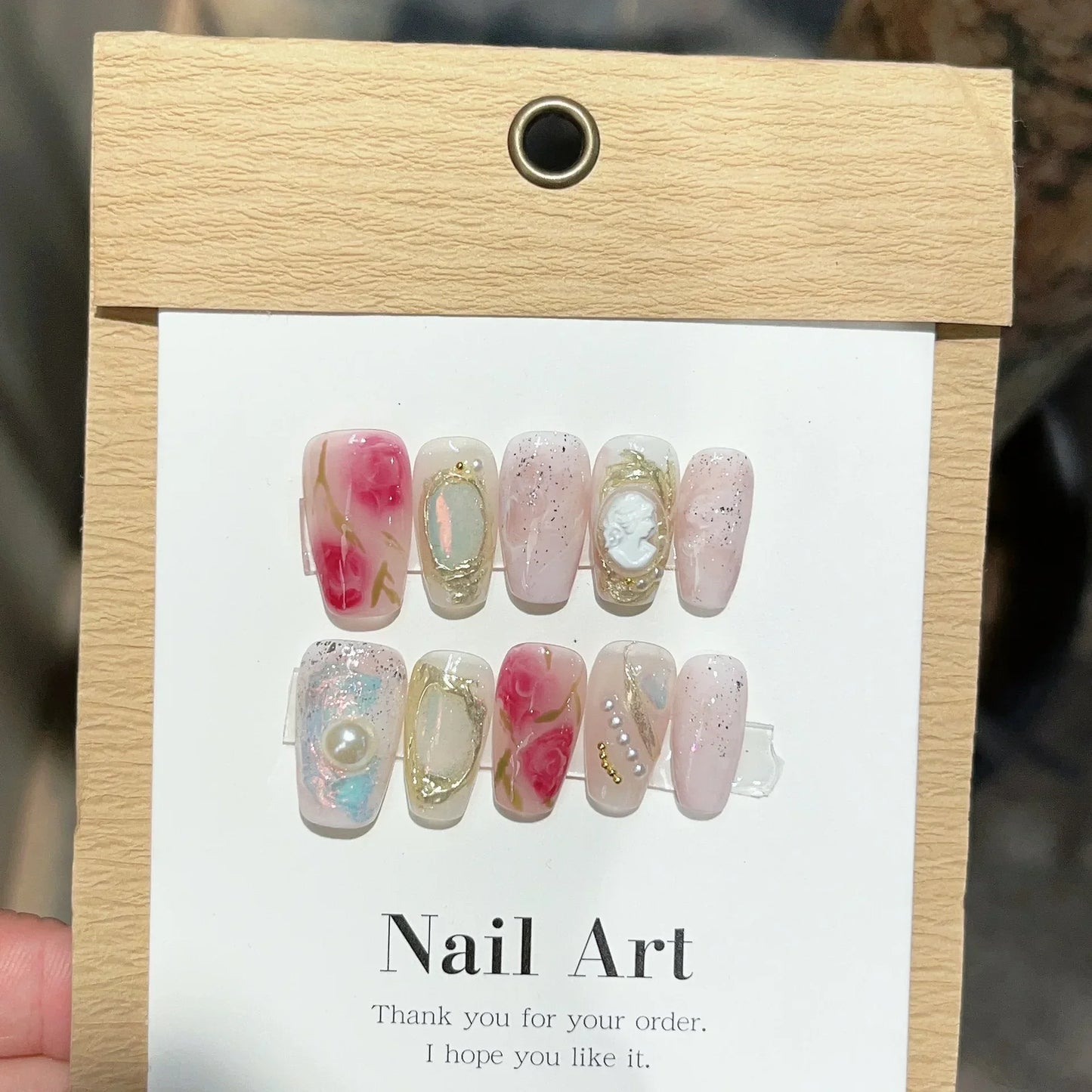 Uñas Artificiales con Adhesivos | Set de Press On Nails para Nail Art
