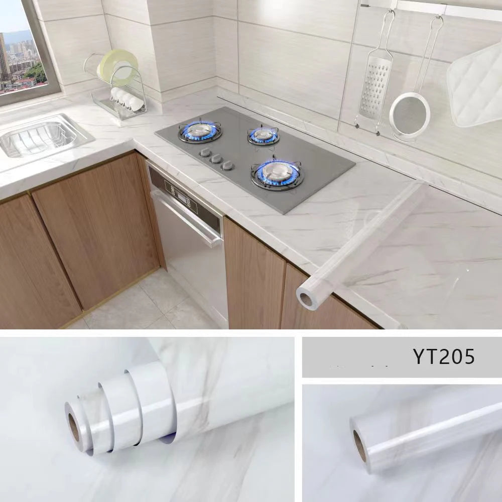 Vinil Adhesivo para Cocina Tipo Mármol Impermeable | Protector para Encimeras y Muebles