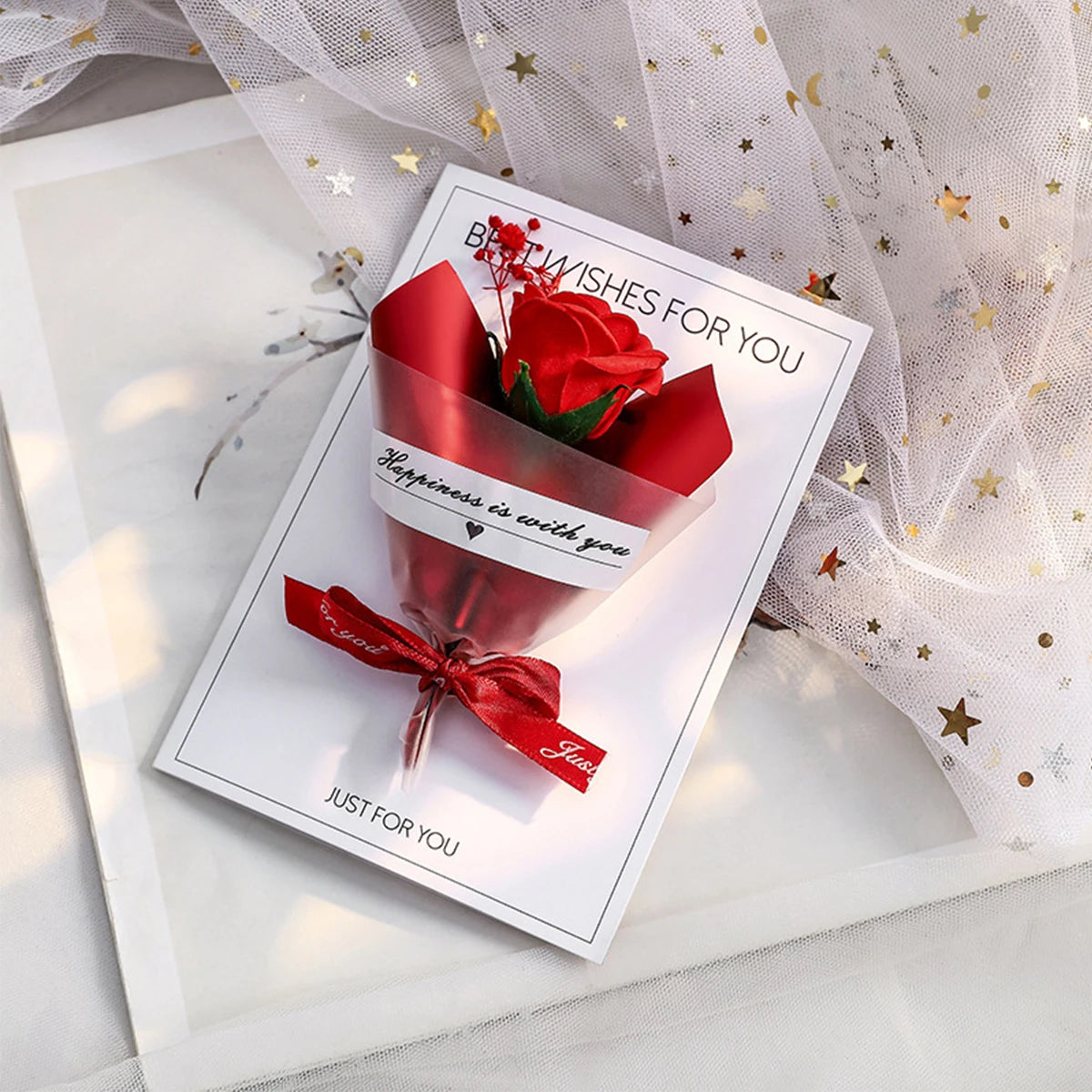 Tarjeta Artesanal de Agradecimiento con Flores Eternas - Diseño Elegante