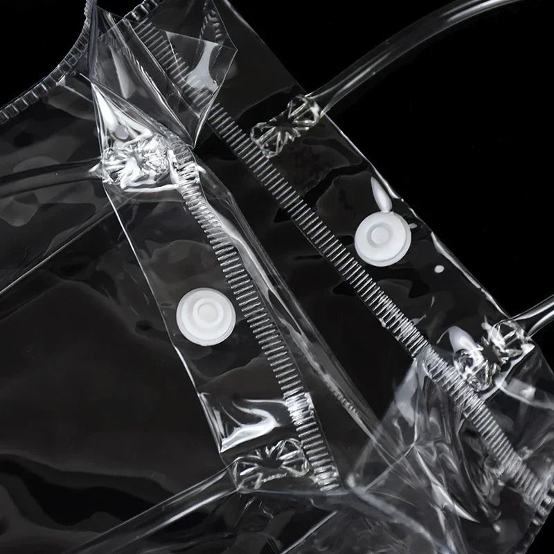 Bolsa de Regalo Transparente con Asa Reutilizable – PVC para Fiesta y Recuerdos