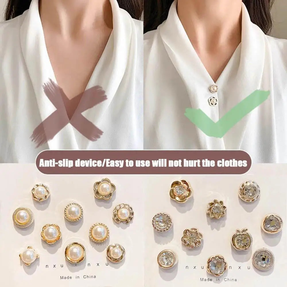 10pcs Collar Needle Buckle - Broches Magnéticos para Camisas sin Perforación
