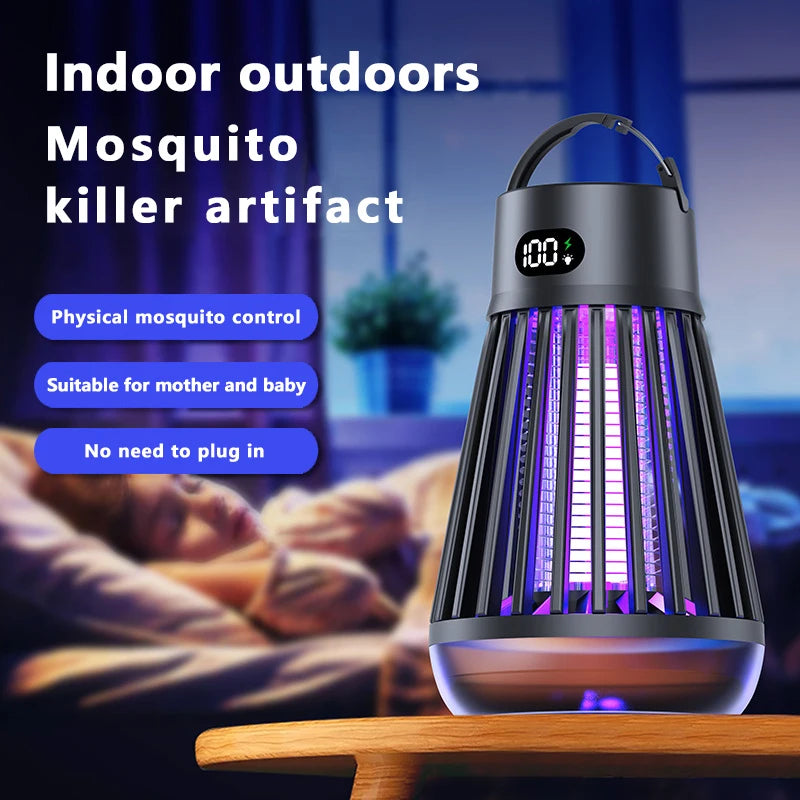 Lámpara Antimosquitos Recargable USB con Luz UV (Portátil 2 en 1)