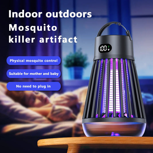 Lámpara Antimosquitos Recargable USB con Luz UV (Portátil 2 en 1)