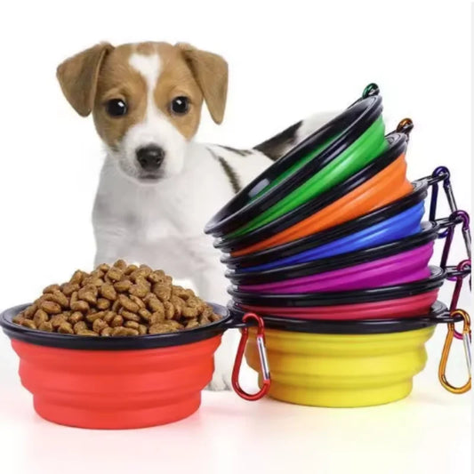 Tazón Plegable para Mascotas con Mosquetón