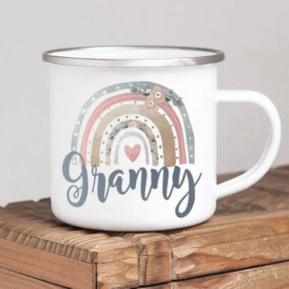 Regalo para la Mejor Abuela del Mundo - Taza de Peltre Blanca 8cm