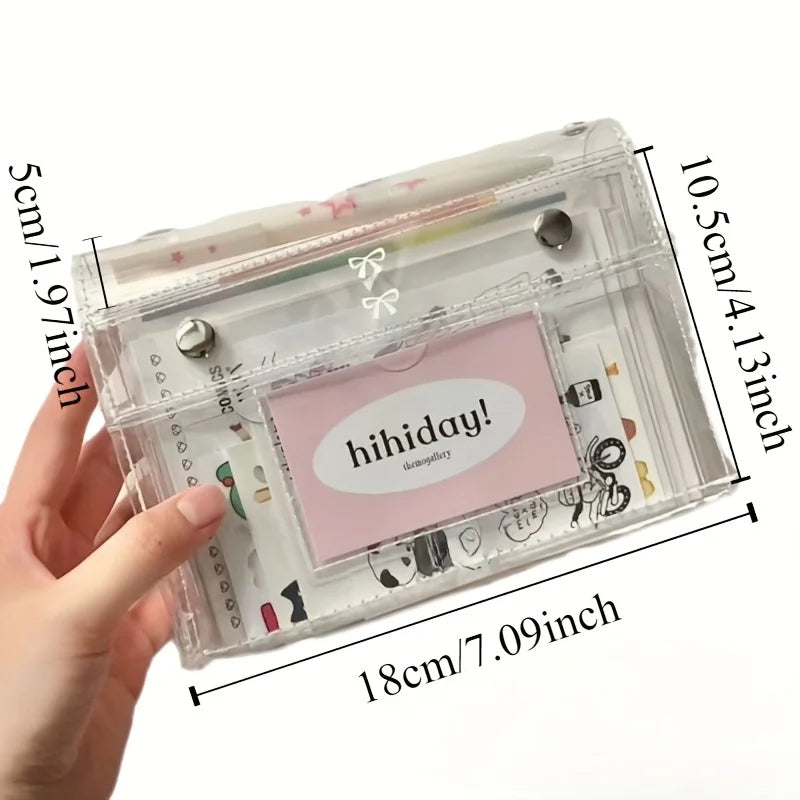 Bolsa Multiusos Transparente – Estuche Escolar y de Viaje, Organizador Portátil