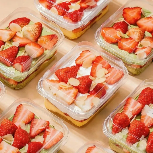 Transparent Cake Box Rectangle Dessert Cake Box Disposable Party Wedding Christmas Mousse Tiramisu Packaging