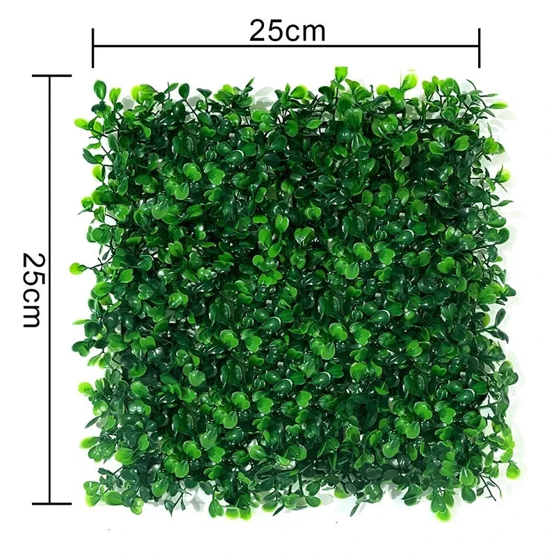 Panel de Plantas Artificiales para Pared 25x25 cm - Hojas Artificiales para Jardín