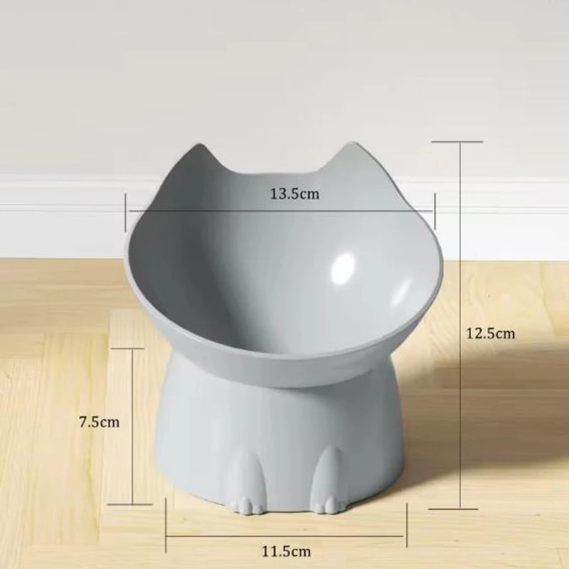 Plato Elevado para Gatos con Protección de Cuello - Diseño Orejas Antivuelco