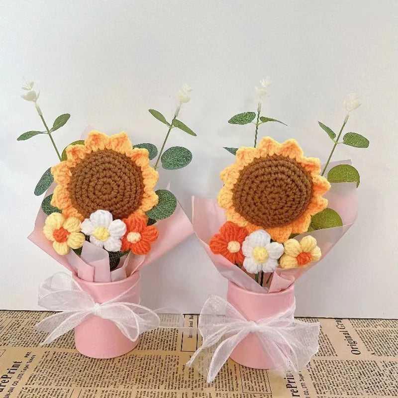 Ramo de Flores Tejidas a Crochet
