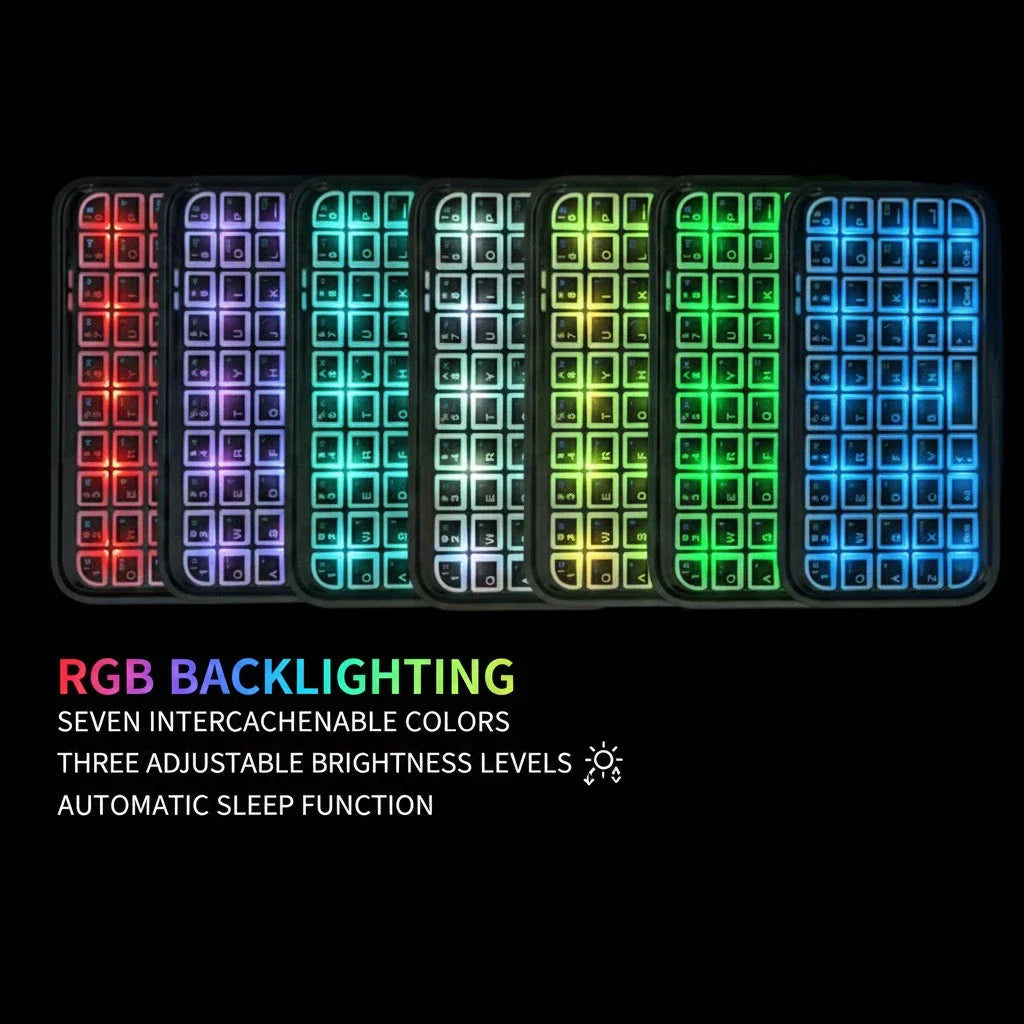 Mini Teclado Bluetooth RGB Portátil