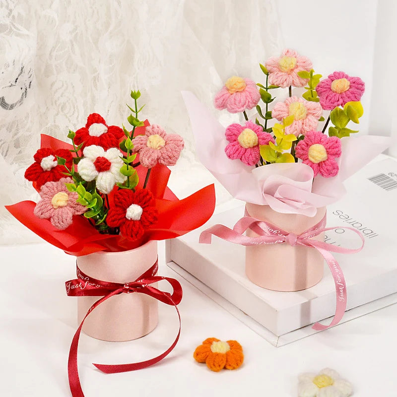 Ramo de Flores Tejidas a Crochet