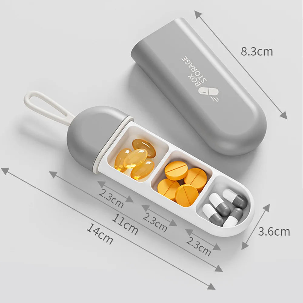 Pastillero Portátil de 3 Compartimentos - Estuche Impermeable y Colorido