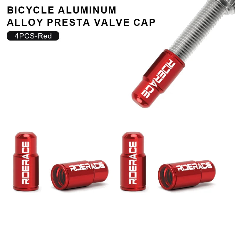 Tapas de Válvula Presta RIDERACE - Aleación de Aluminio CNC para MTB