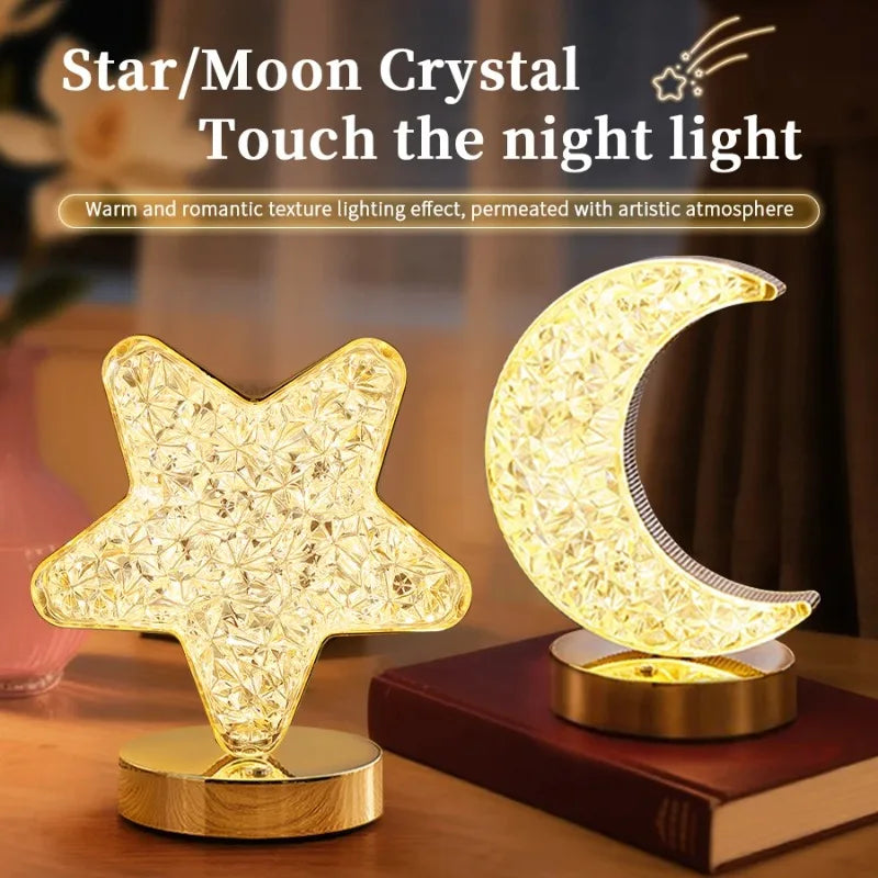 Lámpara LED Decorativa Luna y Estrella Recargable