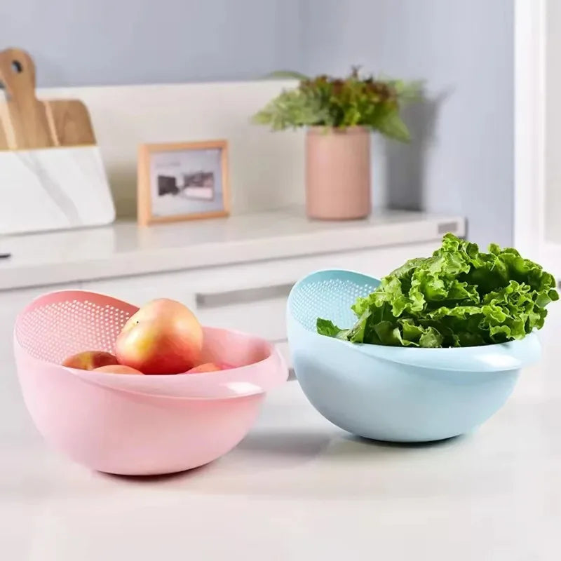 Colador de Silicona con Mango - Cesta de Drenaje para Lavado de Arroz