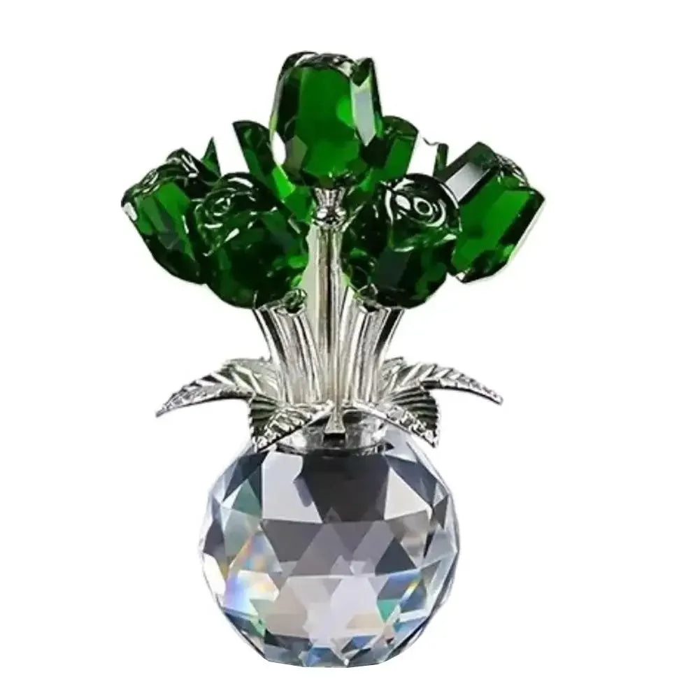 Rosa de Cristal con Pedestal - Adorno Eterno y Elegante para Regalo